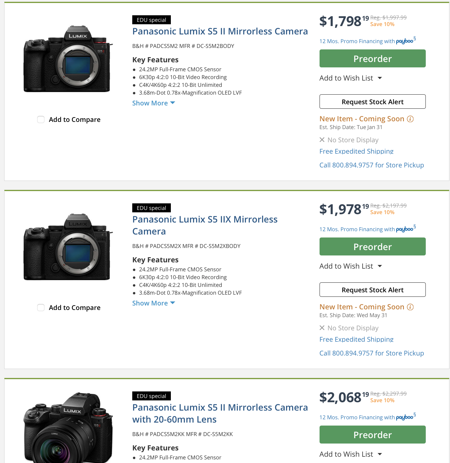 Panasonic Lumix S5 II Mirrorless Camera - DC-S5M2BODY