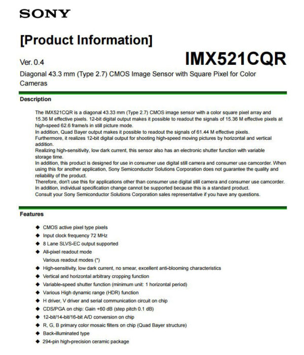 Sony A7S III Sensor Specs Leak - 4K/60p and Quad Bayer 15 megapixel ...